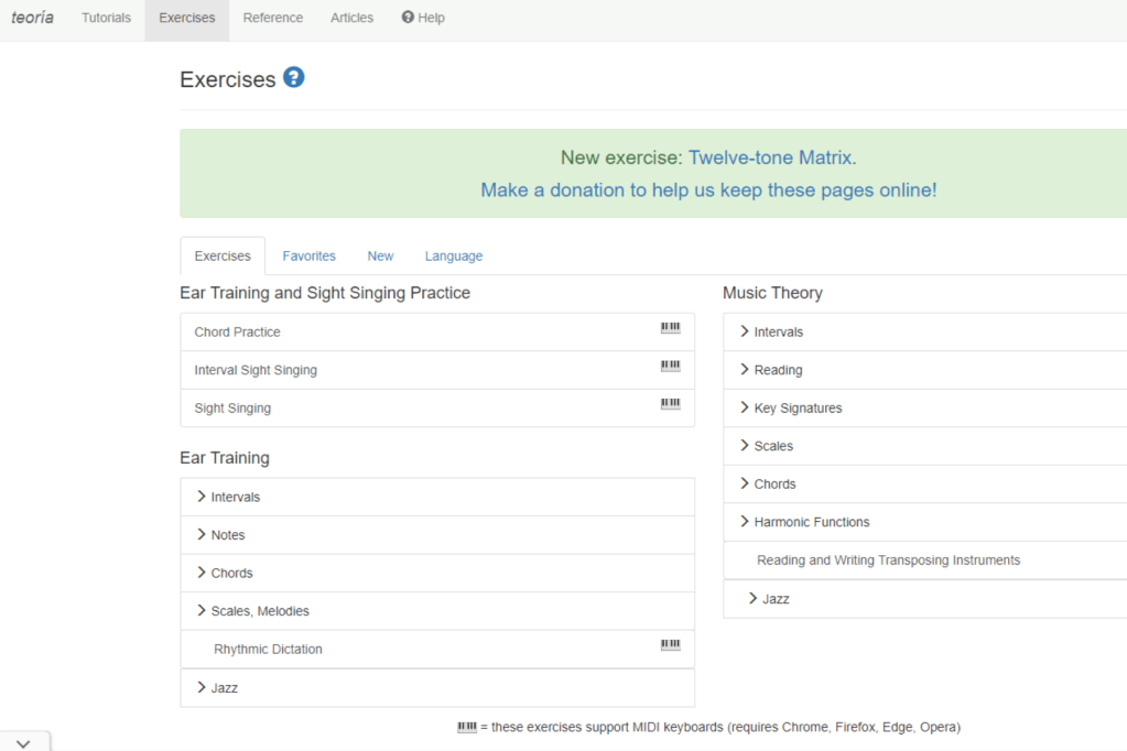 Screenshot of Teoría's home page